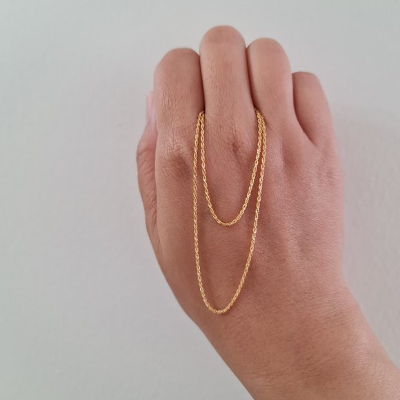Twisted gold necklace 18k - Picture 5 of 14
